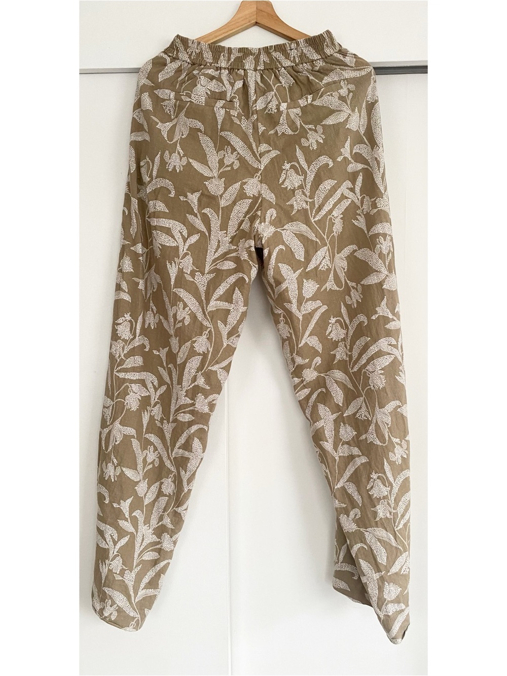 Banana Republic Linen Blend Floral Wide Leg Pants Small Tall Coastal Resort - Picture 2 of 8